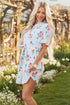 Playful Print Mix Ruffle Sleeve Tie Waist V Neck Mini Dress